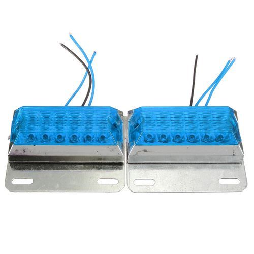 2x 24V 12-LED Blue Side Marker Indicator Light Commerci Blue