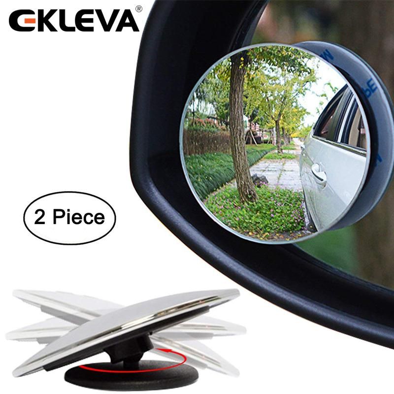 Blind Spot Mirror, Rearview Convex Adjustable Side Mirrors, Frameless Sway Rotate Wide Angle Rear View Mirror HD Glass Fan Shape Stick-on 3M Adhesive For SUV Car Truck Van Traffic Safety 2pcs