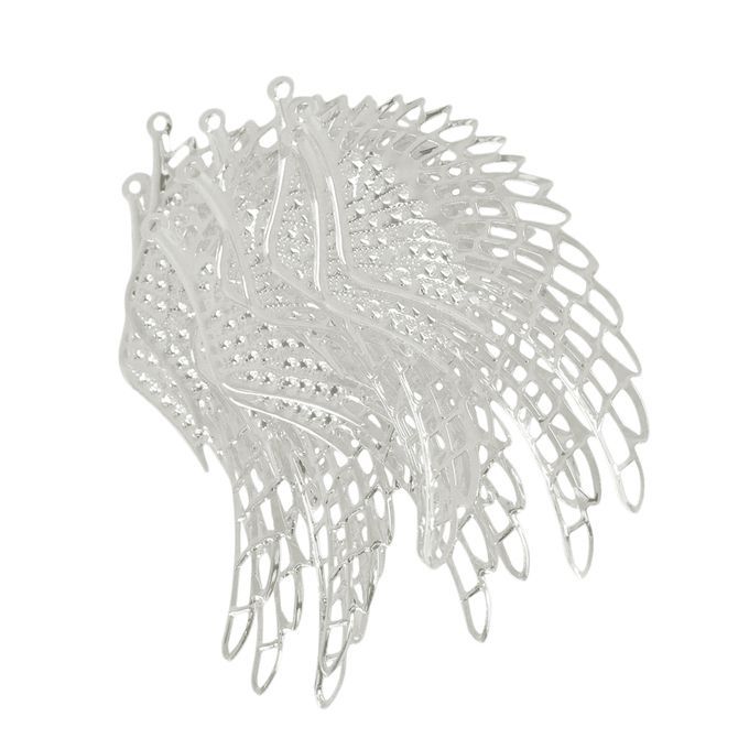 12pcs Antique Silver Large Hollowed Angel Wing Charms Pendants Crafts