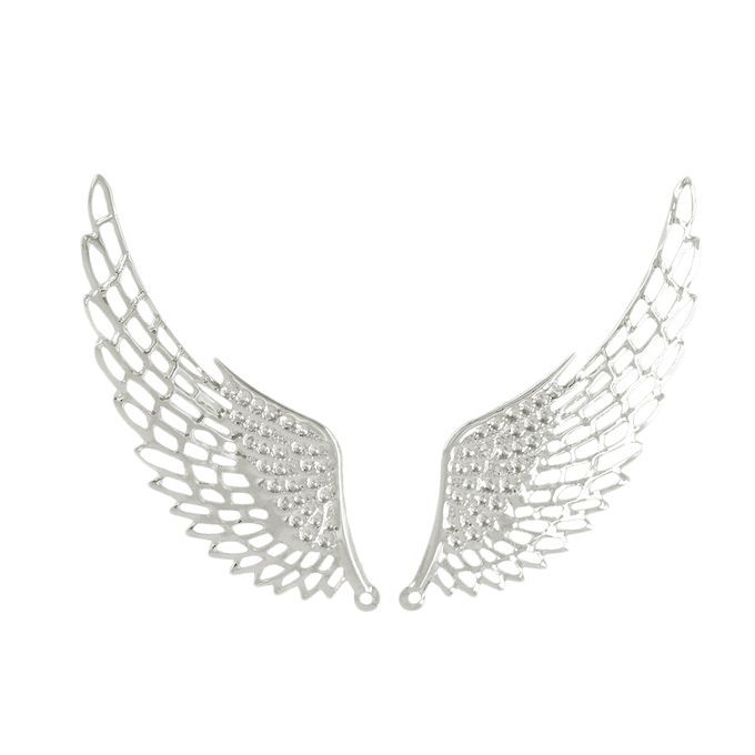 12pcs Antique Silver Large Hollowed Angel Wing Charms Pendants Crafts