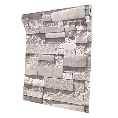 【Flash Deal】10m 3D Embossed Non-woven Brick Wallpaper Wall Paper Rolls& Living Room Bedroom