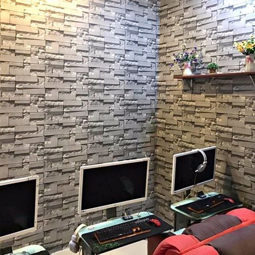 【Flash Deal】10m 3D Embossed Non-woven Brick Wallpaper Wall Paper Rolls& Living Room Bedroom