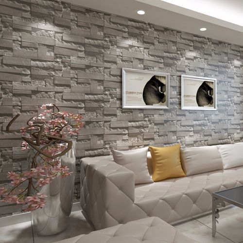 【Flash Deal】10m 3D Embossed Non-woven Brick Wallpaper Wall Paper Rolls& Living Room Bedroom