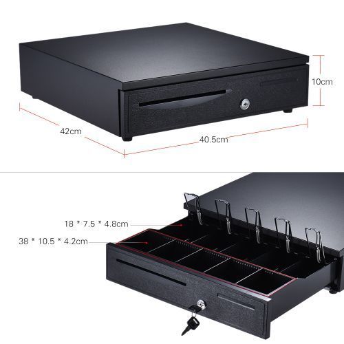 Heavy Duty Electronic Cash Drawer Box Case Storage 5 Bill 5