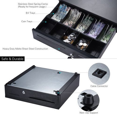 Heavy Duty Electronic Cash Drawer Box Case Storage 5 Bill 5