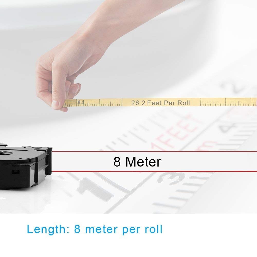 1 Pack TZE-231 TZ-231 Labeling Tape, TZE231 TZ231 Standard Laminated Label Cassette Tapes Compatible Brother P-touch Label Makers For PT-D210 PT-H100 PT-D400 PT-D600 Black On White 0.47 Inch (12mm) X 8m (26.2ft)