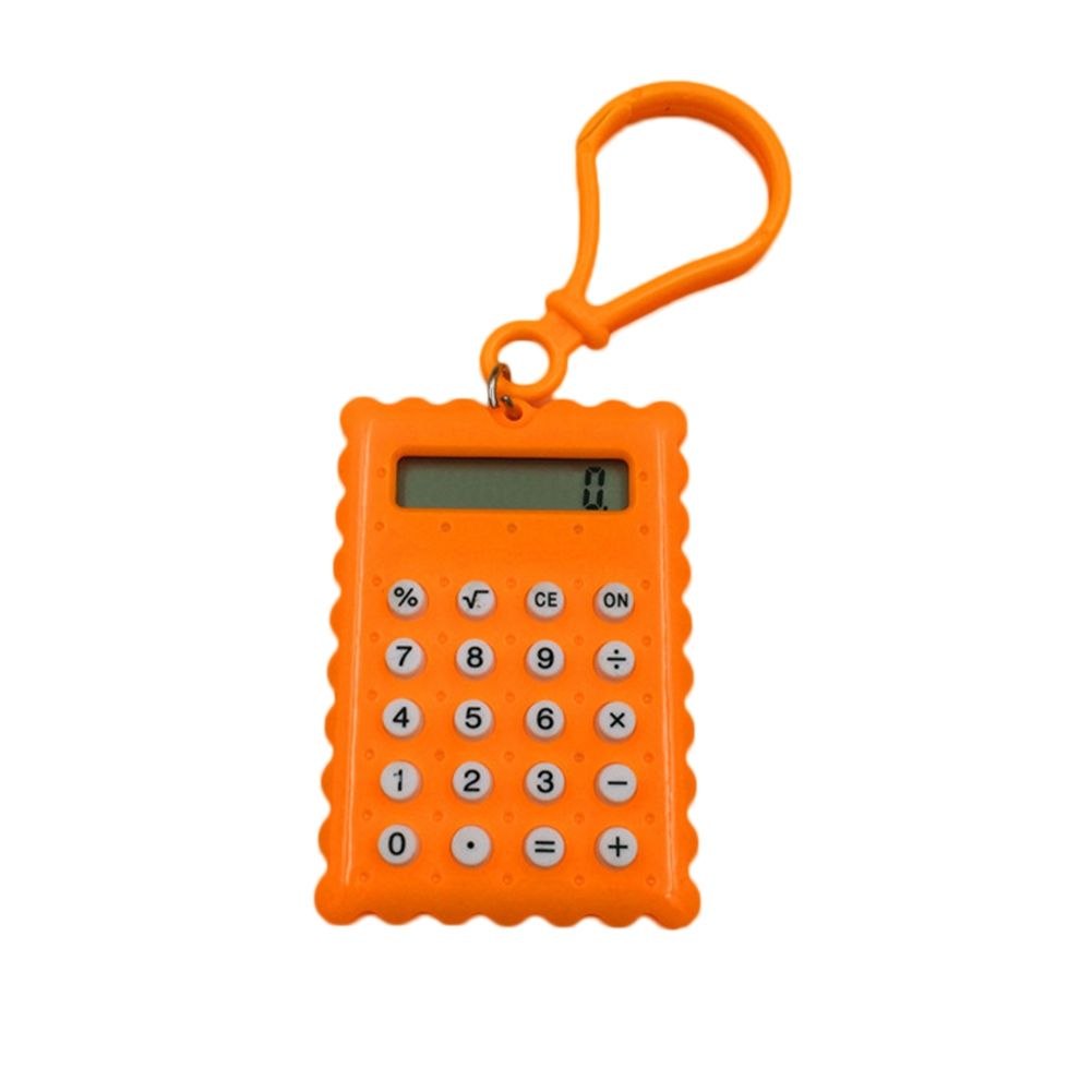 Pocket Student Mini Electronic Calculator Biscuit-Orange