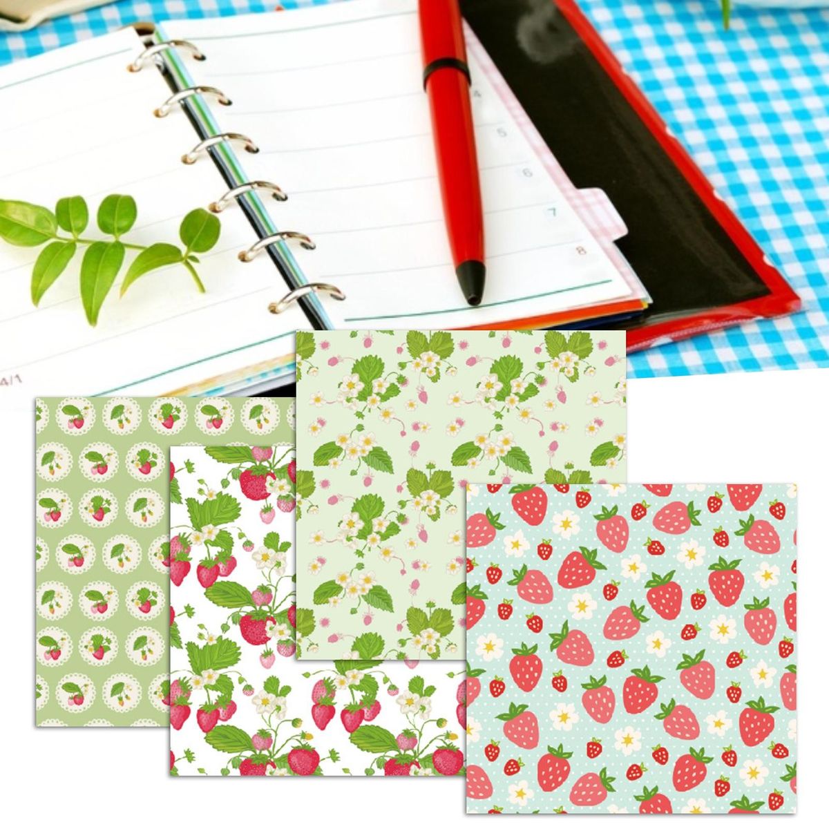 24 Sheets Scrapbooking Paper 6 Inches DIY Gift Box Packing Flower Sea Printed Paper