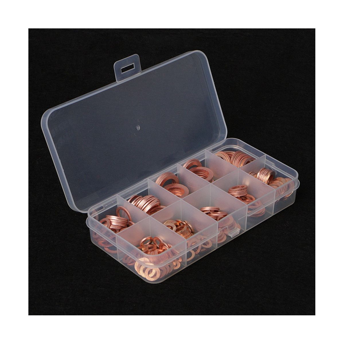200Pcs O Ring Copper Metric Washers Assortment Kit Flat Sealing Washer 9 Sizes M6 M8 M10 M12 M14
