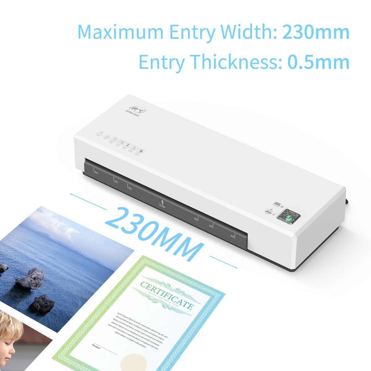 Desktop Laminator Machine Set A4 Size Hot And Cold