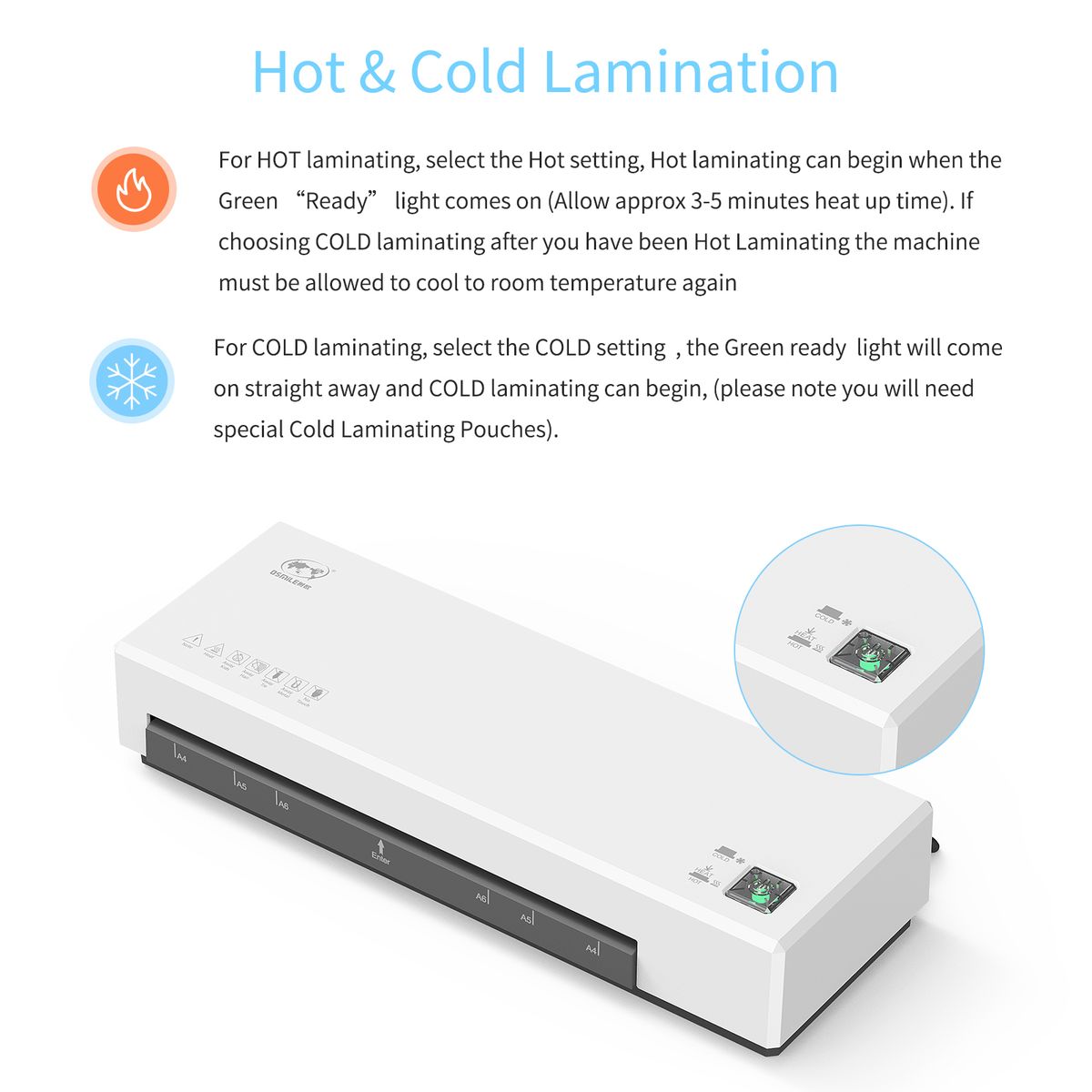Desktop Laminator Machine Set A4 Size Hot And Cold