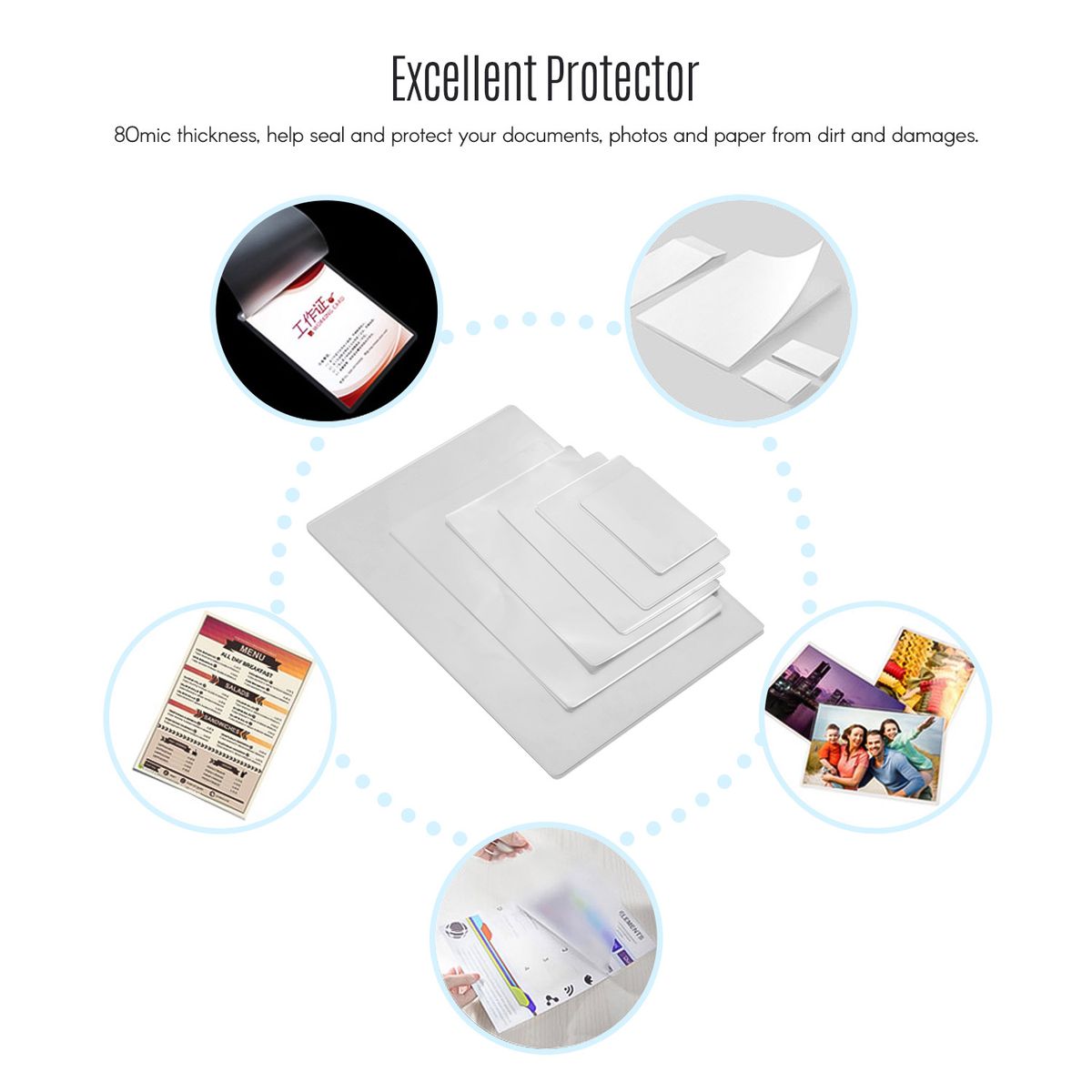 80mic Thermal Laminating Film Pouches PET Clear Sheet For