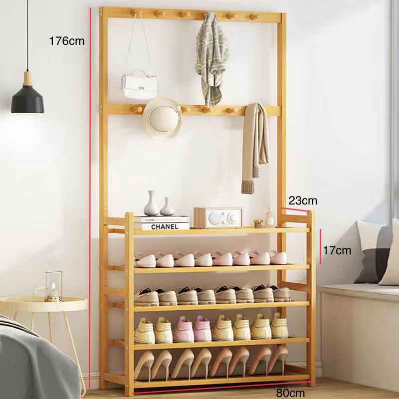4 Layer Wooden Shoe Rack / 80*176cm