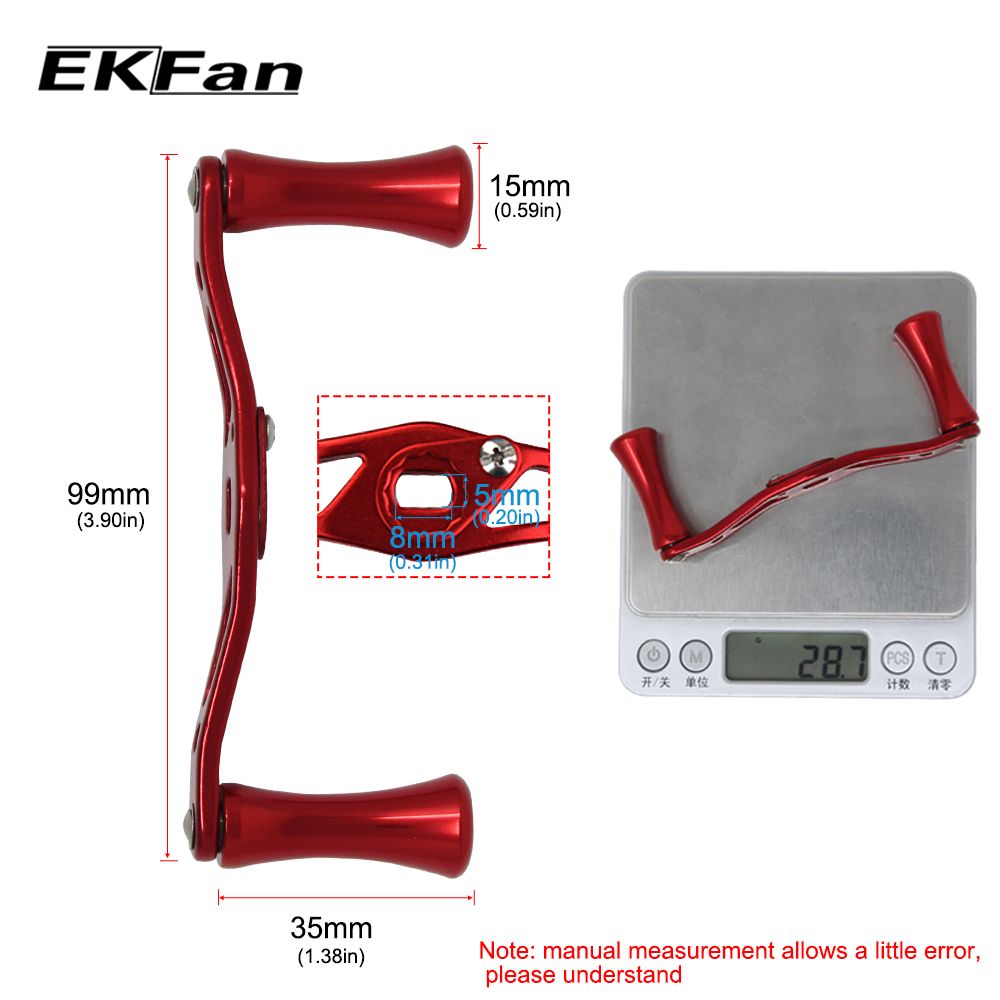 Ekfan Handle Hole Size 8*5mm Aluminum Alloy Water Drop Reel