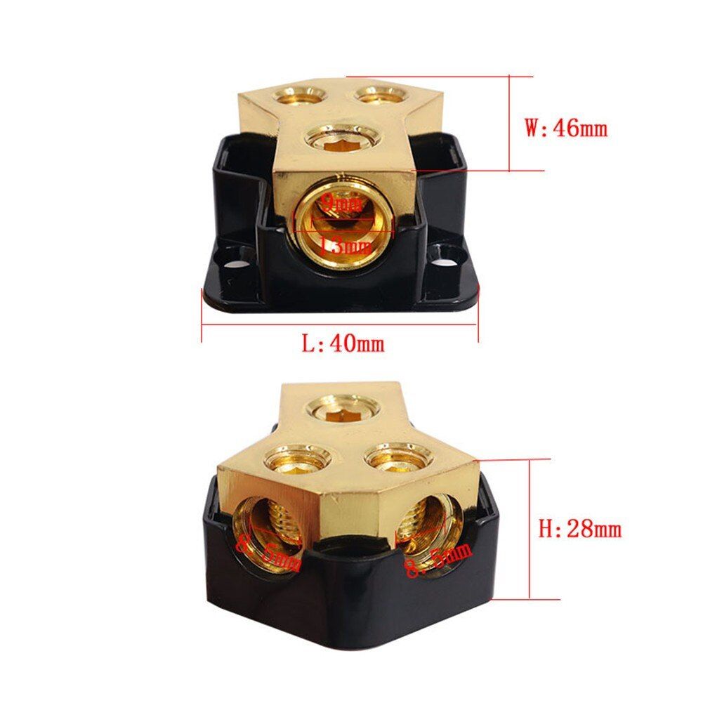 2 Way Power Distribution Block Power/Ground Splitter