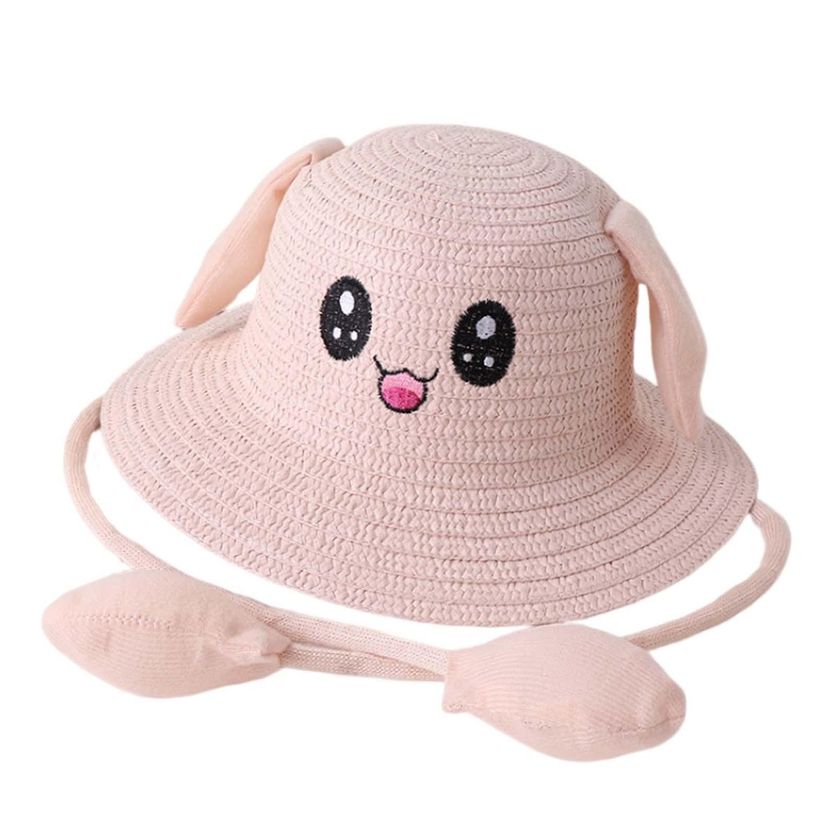 Bunny Ears Straw Hat Cap Summer Sunshade Hat For Light