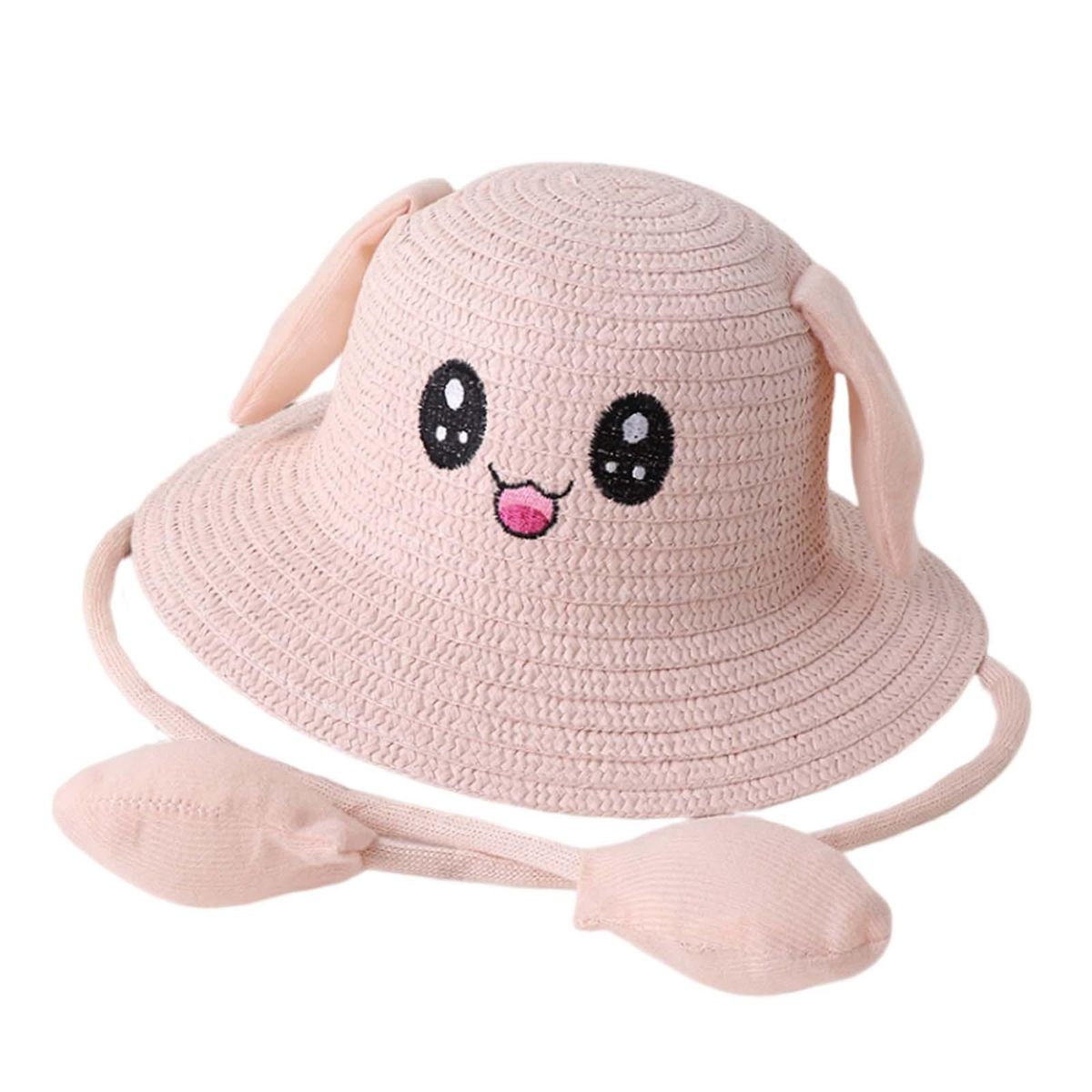 Bunny Ears Straw Hat Cap Summer Sunshade Hat For Light