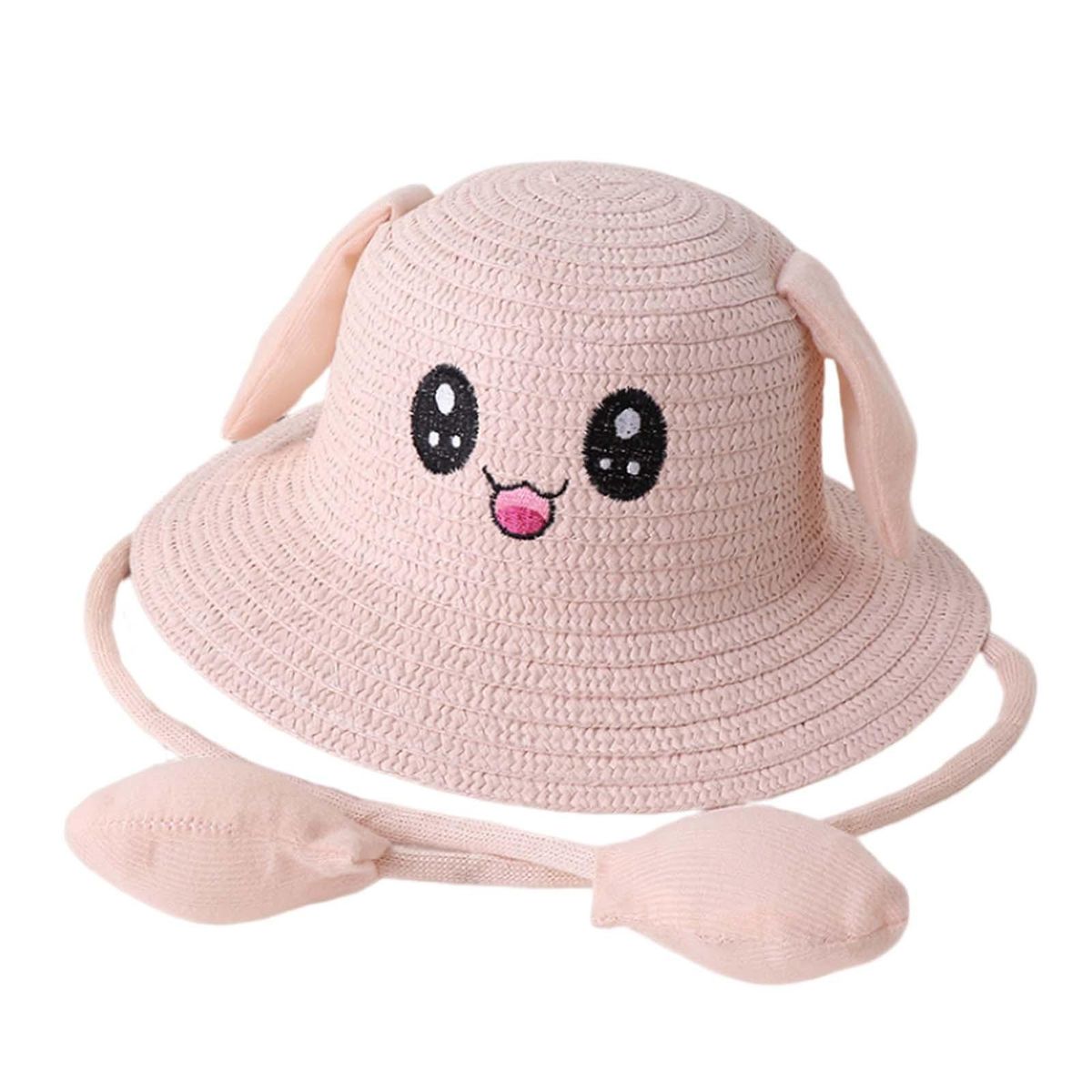 Bunny Ears Straw Hat Cap Summer Sunshade Hat For Light