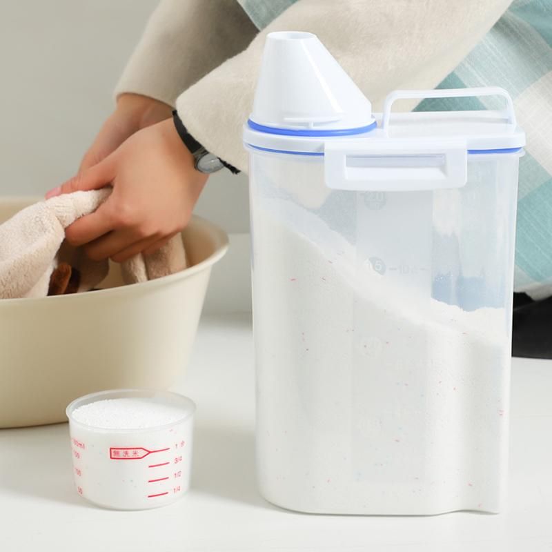 Household washing powder storage box Portable large plastic with measuring cup rice storage bottle laundry powder box mx3214