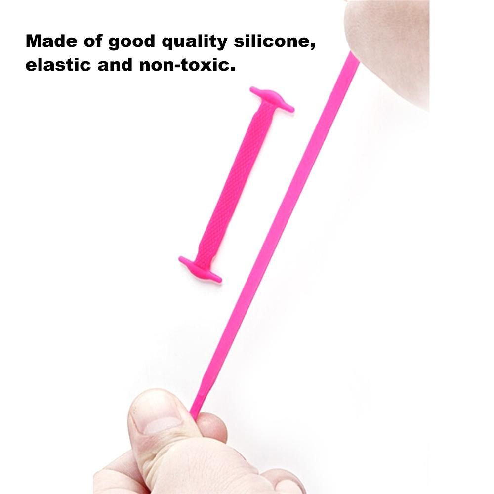 Waterproof Elastic Silicone Tieless Shoestring for Athletic Running Multicolor for Sneaker Boots Board Casual Shoes
