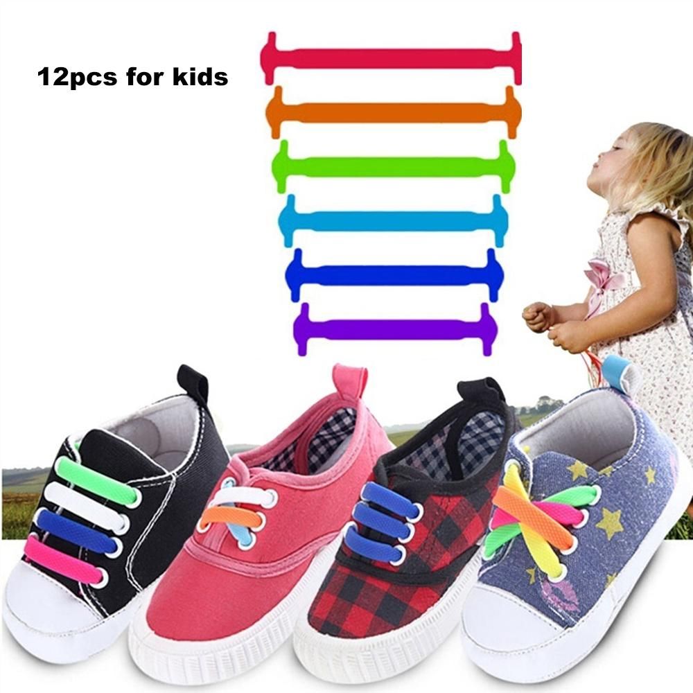 Waterproof Elastic Silicone Tieless Shoestring for Athletic Running Multicolor for Sneaker Boots Board Casual Shoes