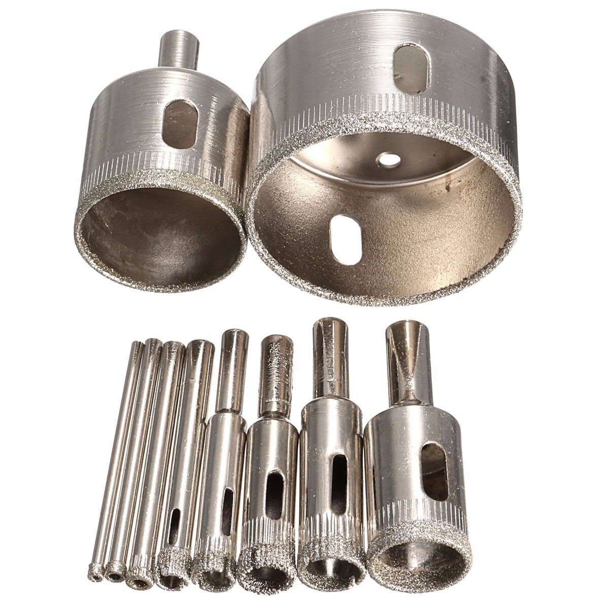 10 Pcs 3-50mm Diamond Tool Drill Bit Hole Set For Glass Ceramic Marble Tile