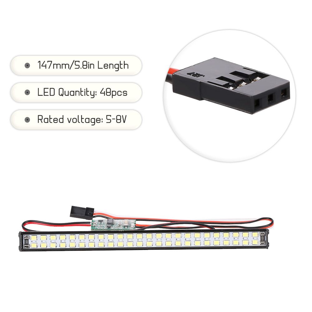 RC Car LED Lights Bar With L-shaped Bracket 147mm/5.8in
