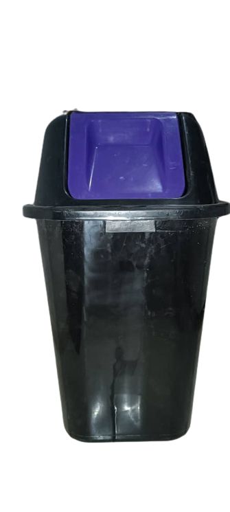 Plastic Waste Bin With Swing Cover- 70Litres