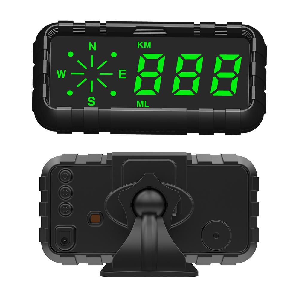 Car HUD Headup Display GPS Digital Speedometer Compass with 4.2 Inch LED Display Support Overspeed Alarm Fatigue Driving Reminder Light Sensing for Car Truck SUV Motorcycle