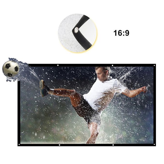 H120 120'' Portable Projector Screen HD 16:9 White Dacron