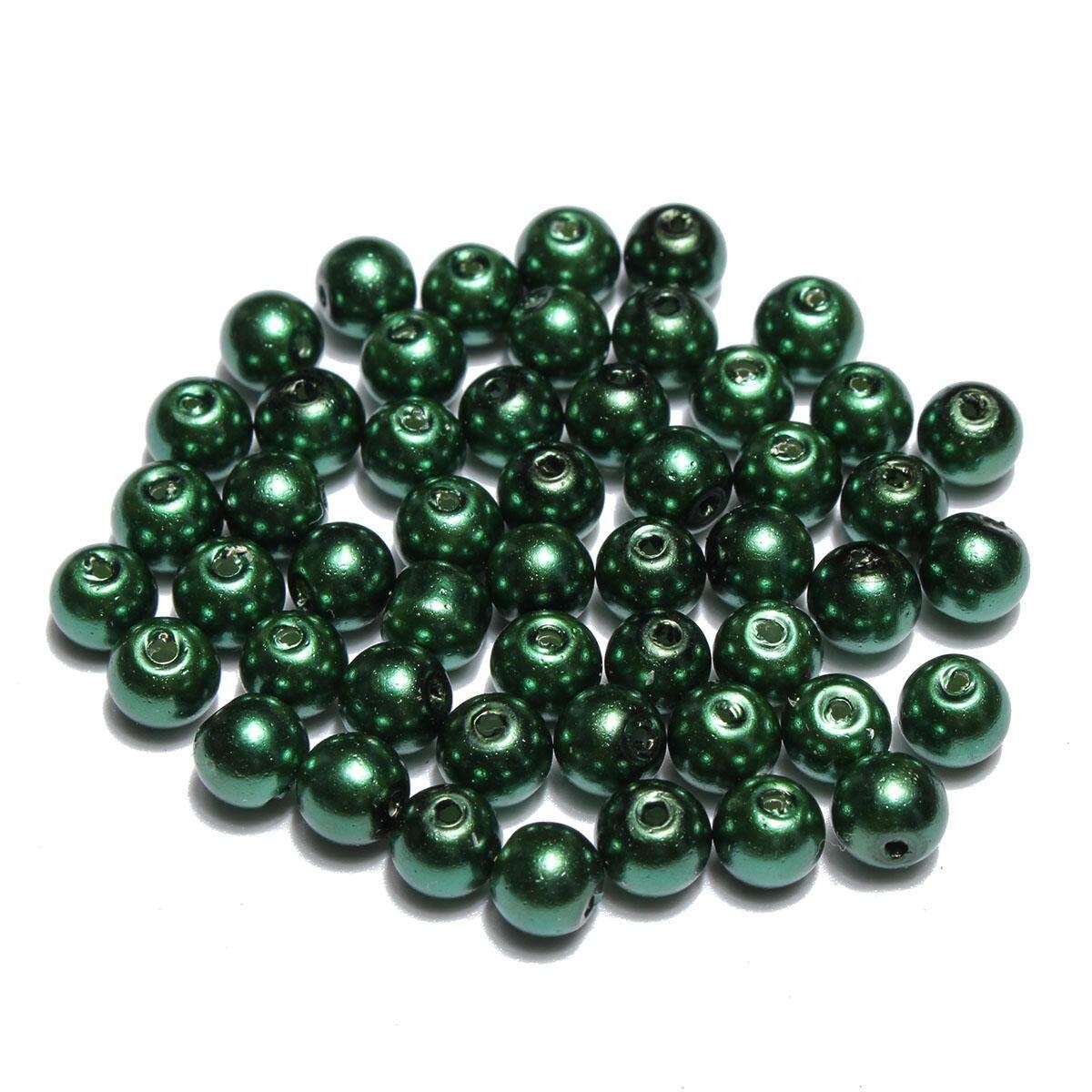 Wholesale Lots Glass Pearl Round Spacer Loose Beads 4mm/6mm/8mm Green 4mm 100pc