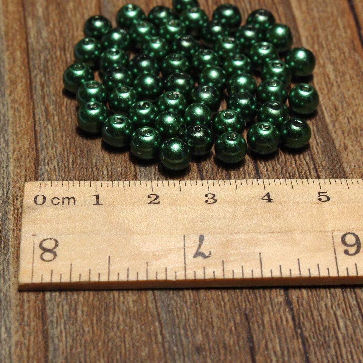 Wholesale Lots Glass Pearl Round Spacer Loose Beads 4mm/6mm/8mm Green 4mm 100pc