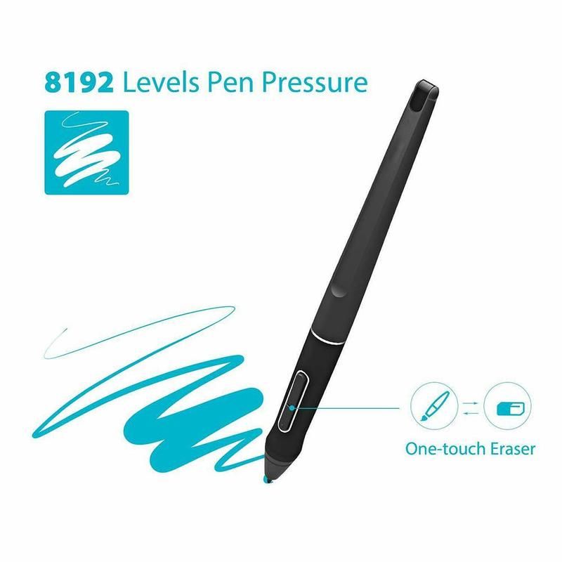 (Black)Battery-free Stylus Pen For HUION KAMVAS Pro 13/Pro 12/Pro 16/ 16/ Kamvas 20 PW507 Digital Board Passive Pen JIN