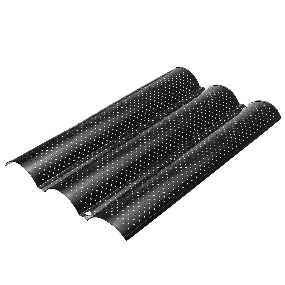 3 Slot Non Stick French Bread Baguette Pan Tin Alloy Tray Bakeware Mold Mould-3 Slot Non Stick French Bread Baguette Pan Tin Alloy Tray Bakeware Mold Mould