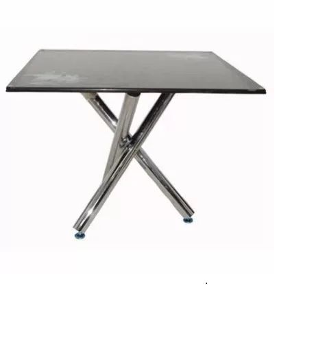 Tampered Glass Cross Leg Square Dinning Table