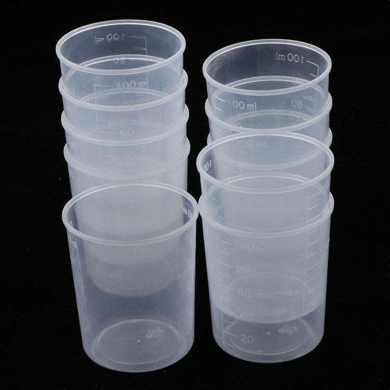10Pcs 100ml Plastic Measuring Cups Epoxy Resin Mixing Art-