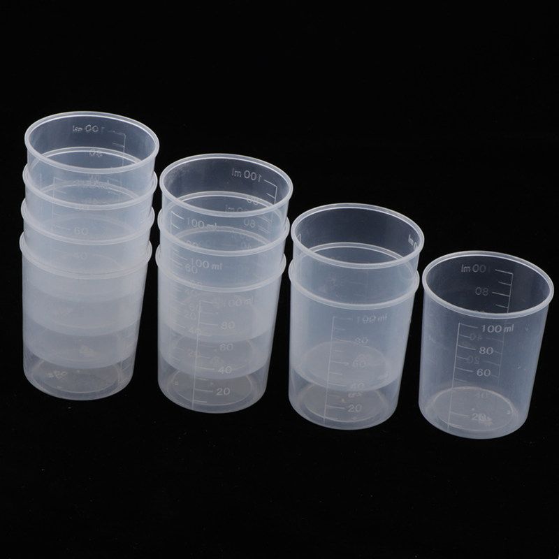 10Pcs 100ml Plastic Measuring Cups Epoxy Resin Mixing Art-