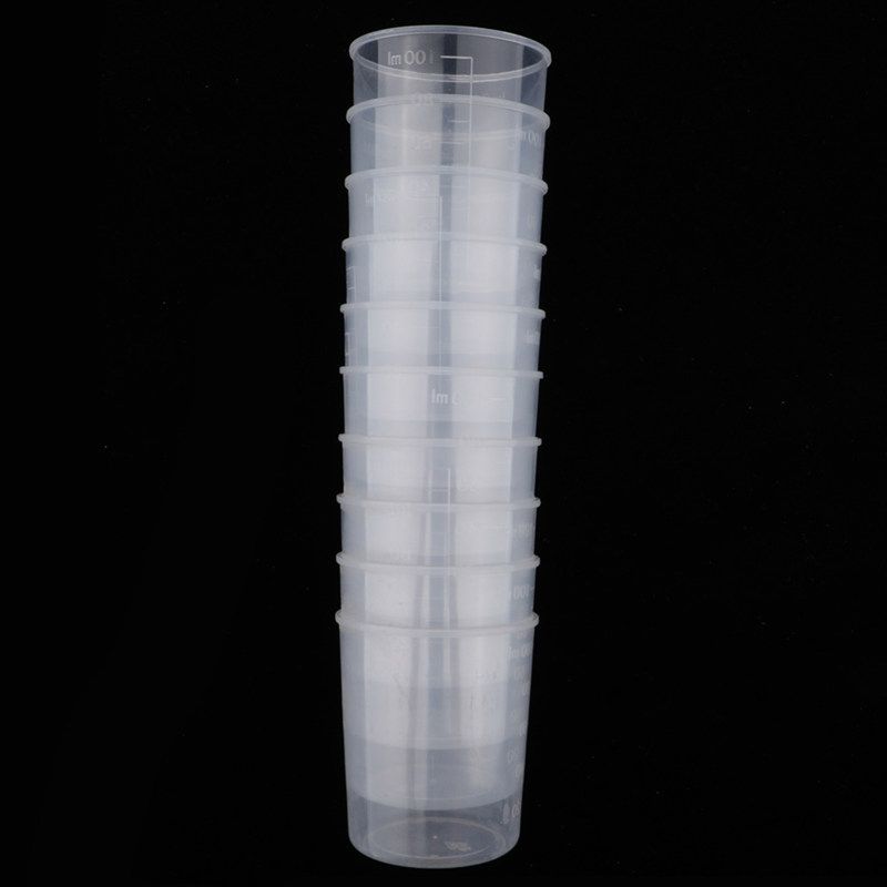 10Pcs 100ml Plastic Measuring Cups Epoxy Resin Mixing Art-