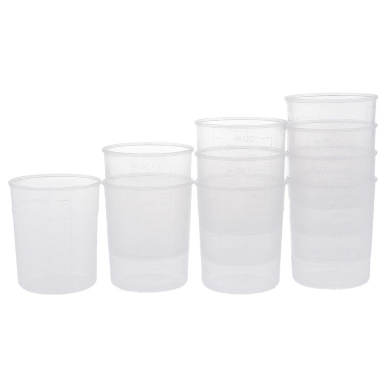 10Pcs 100ml Plastic Measuring Cups Epoxy Resin Mixing Art-