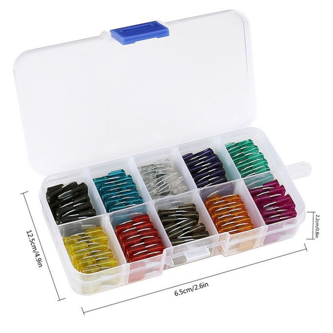 120Pcs/Box Mini Auto Fuses Set 2-35A Assorted Color-coded