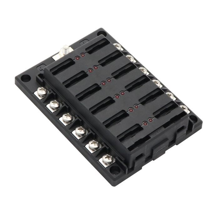 12 Way Fuse Box Fuse Block Holder，12 Circuit Screw Nut