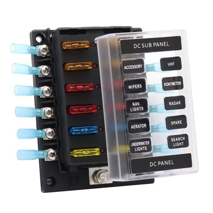 12 Way Fuse Box Fuse Block Holder，12 Circuit Screw Nut