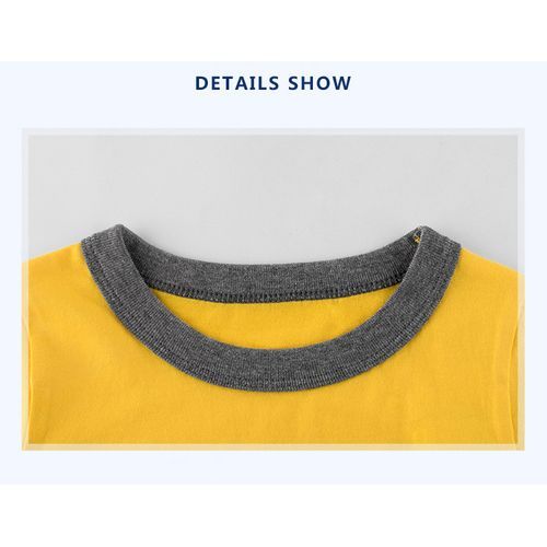 100% Cotton Kids Short Sleeve Round Neck Boys T-Shirts Short Sets-Orange