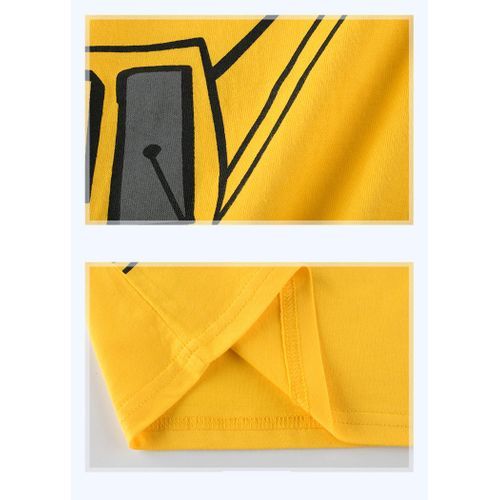 100% Cotton Kids Short Sleeve Round Neck Boys T-Shirts Short Sets-Orange