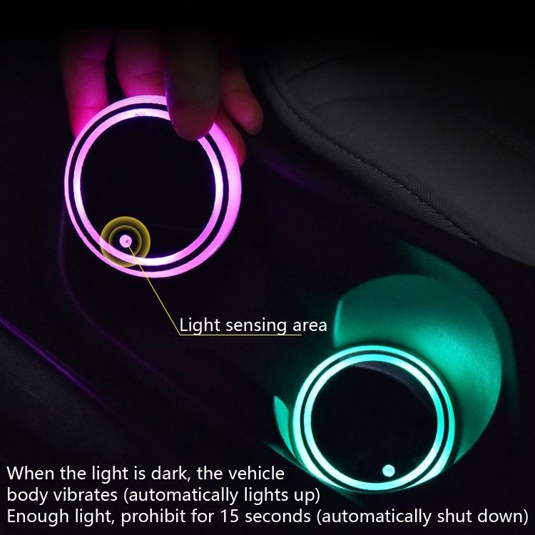 2 PCS Car LED Luminous Water Coaster