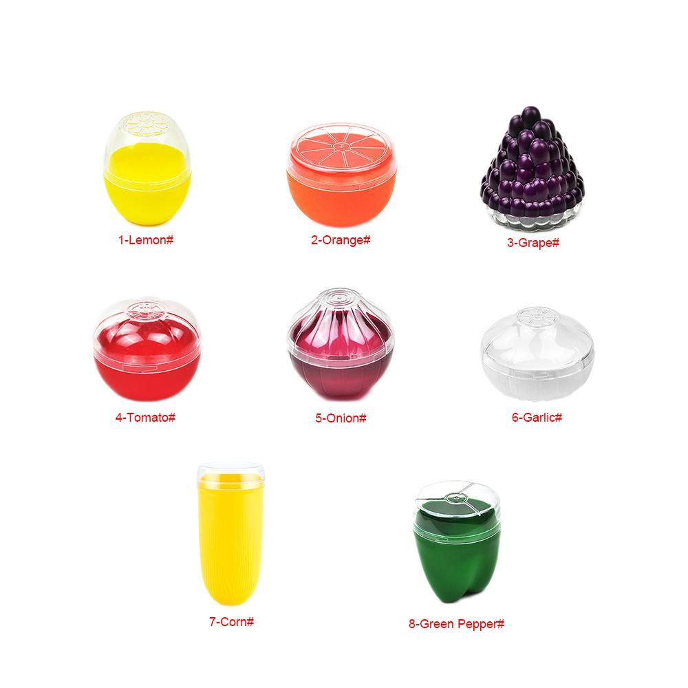 Cute Kitchen Vegetable Fruits Shaped Plastic Fresh Storage Box Crisper Lemon Tomato Orange Onion Garlic Green Pepper Holder Containers Case