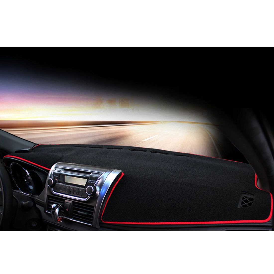 Car Dashboard Instrument Panel Sunscreen Car Mats Hood Cover For Mercedes-Benz C-Class 2015-2018 (Please Note The Model And Year)(Red)