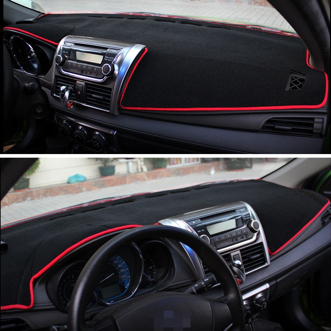 Car Dashboard Instrument Panel Sunscreen Car Mats Hood Cover For Mercedes-Benz C-Class 2015-2018 (Please Note The Model And Year)(Red)