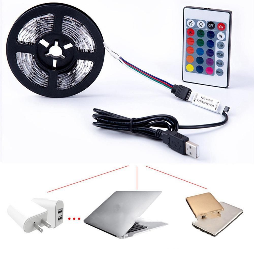 LED Light is Not Waterproof 2835 RGB 24 on Remote Control 5V Flexible Light with Bedroom Decoration Light 1Meter