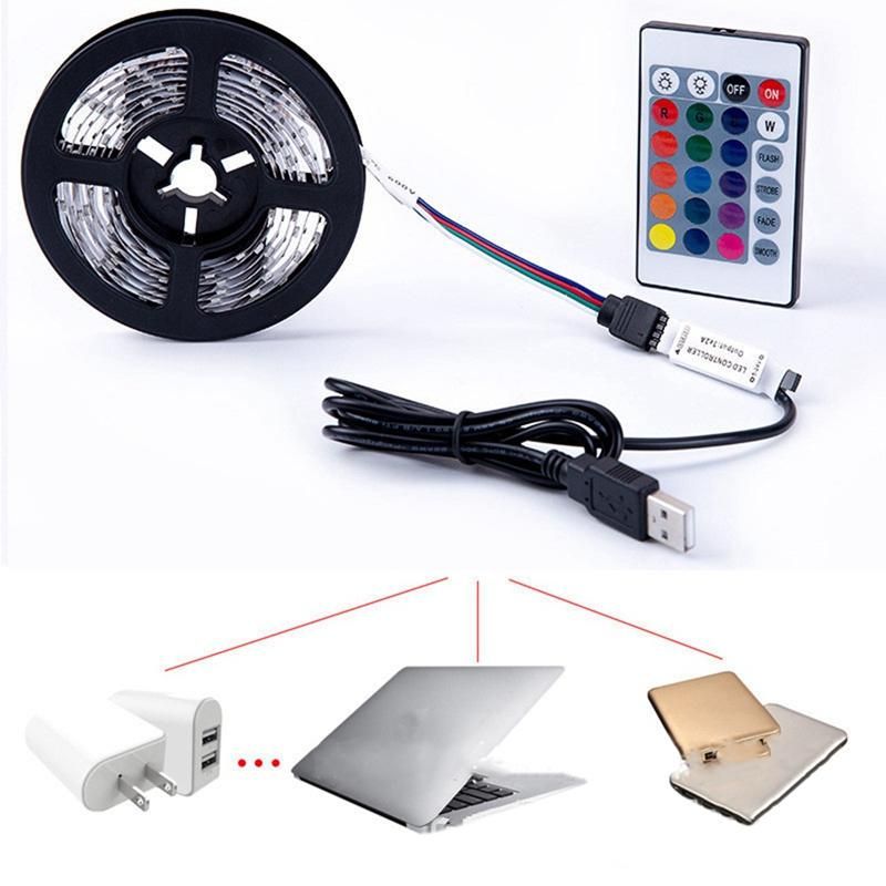 LED Light is Not Waterproof 2835 RGB 24 on Remote Control 5V Flexible Light with Bedroom Decoration Light 1Meter
